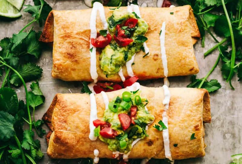 Homemade Chicken Chimichangas (Baked or Pan Fried!)