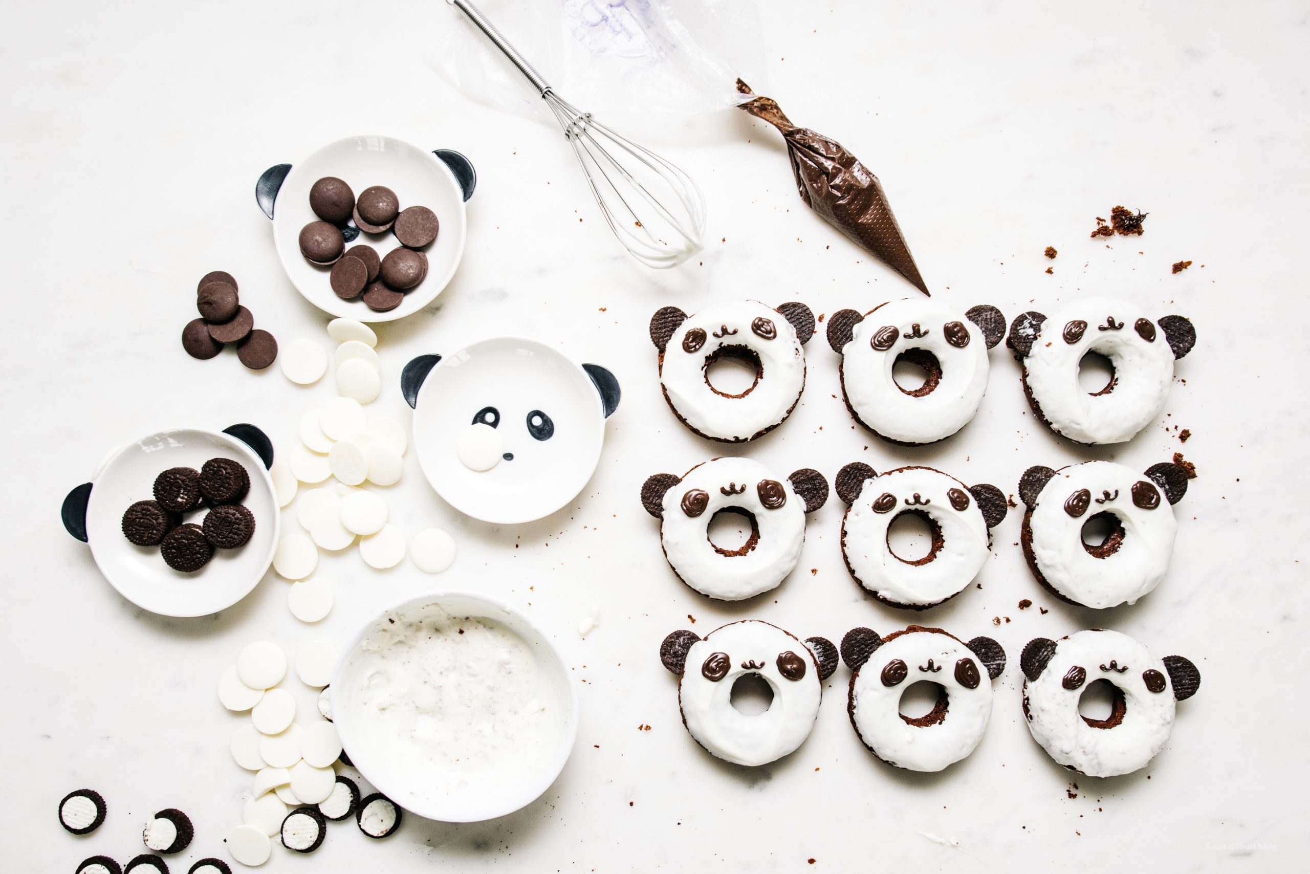 Baked Double Chocolate Panda Donuts · i am a food blog