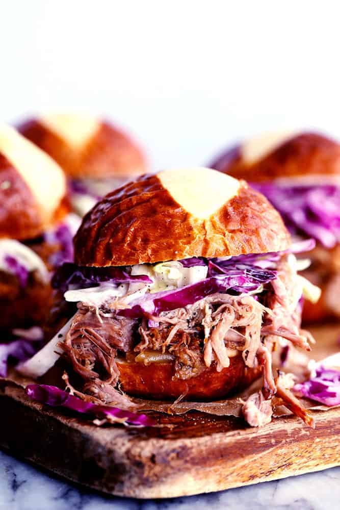 Slow Cooker Sweet Carolina Pulled Pork Sliders