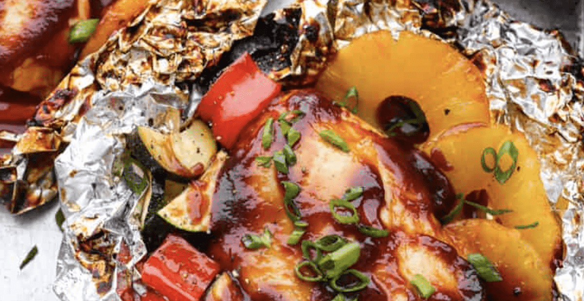 Grilled Hawaiian Barbecue Chicken in Foil