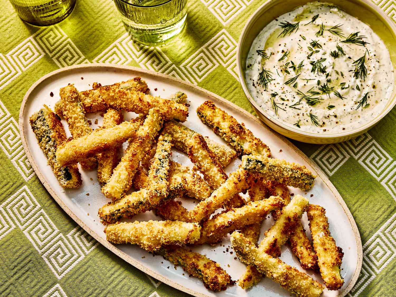 Serious Crunchy Zucchini Fries With Herby Feta Dip