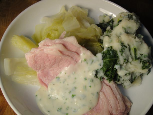 Traditional Irish Bacon, Cabbage, and Parsley Sauce Recipe